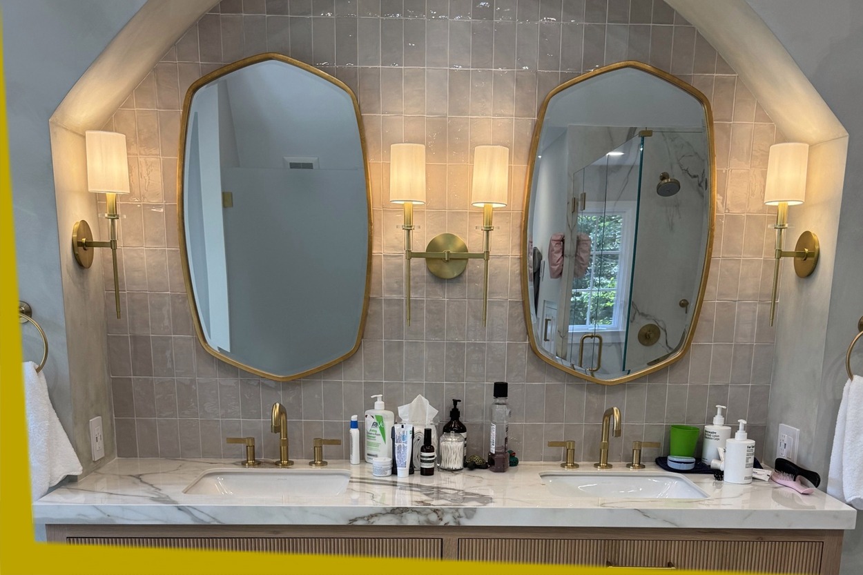 Wall and Bathroom Mirror Installation by Salem Construction, LLC. Wall and Bathroom Mirror Installation by Salem Construction, LLC.